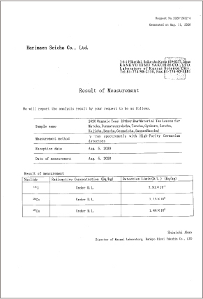 Radioactivity test report